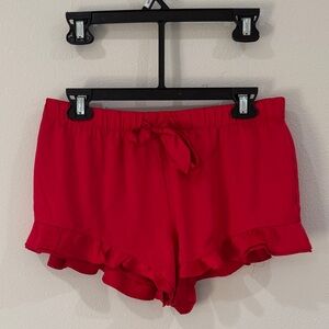 Victoria's Secret Red Ruffle Shorts Pajama Bottoms